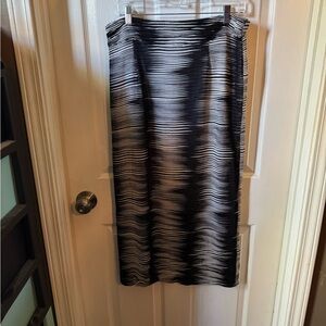 Cato Black and White Striped Midi Skirt